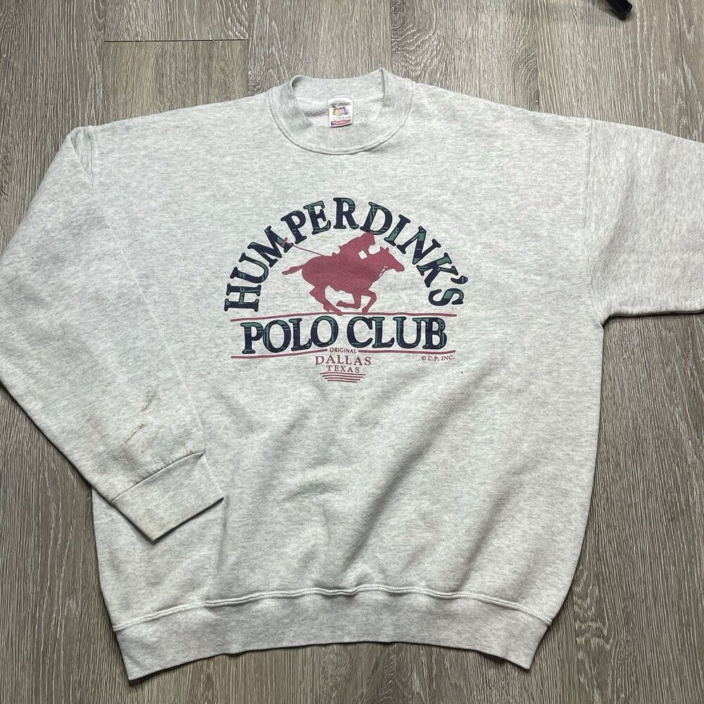 Vintage Fruit of the Loom Sweatshirt Men XL Humperdink’s Polo Club Crewneck USA